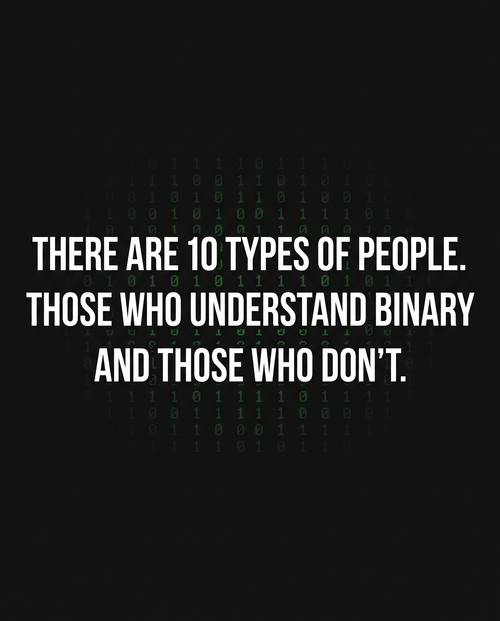 10 types of people binary t-shirt design